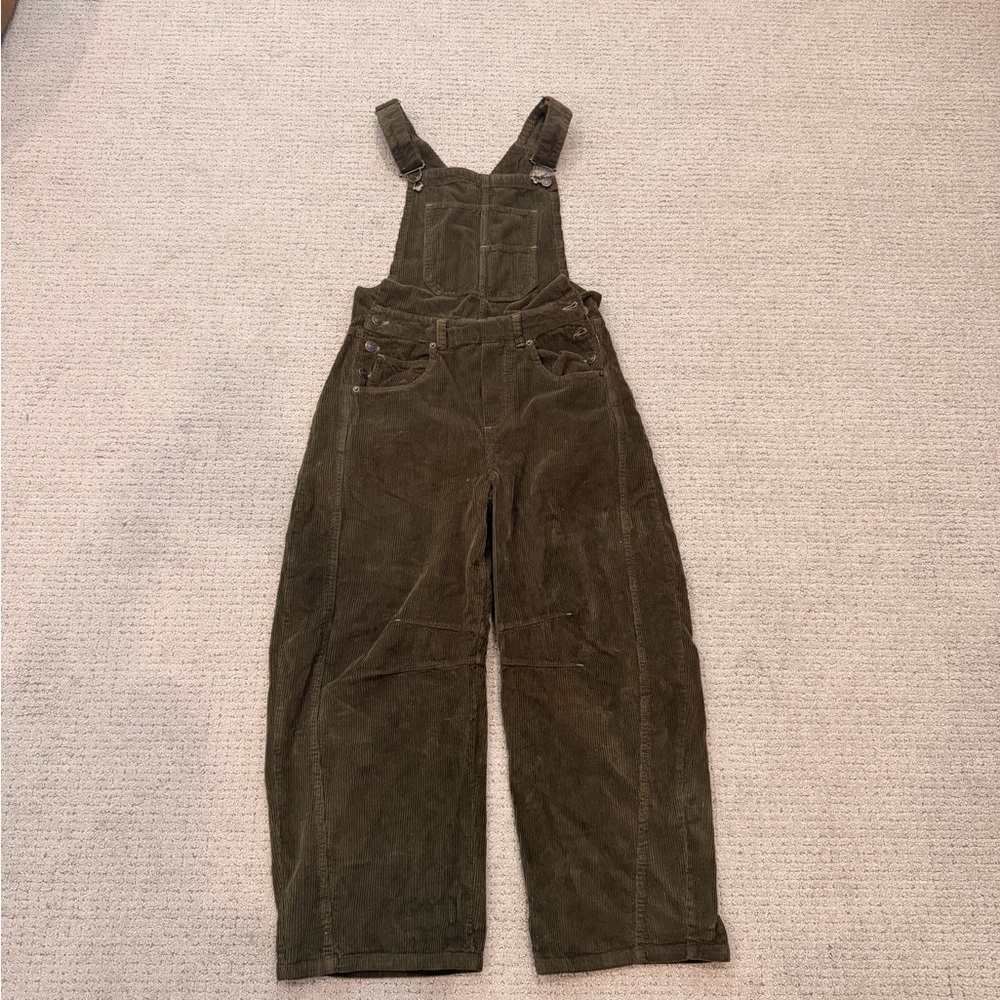 We The Free Olive Corduroy Overalls